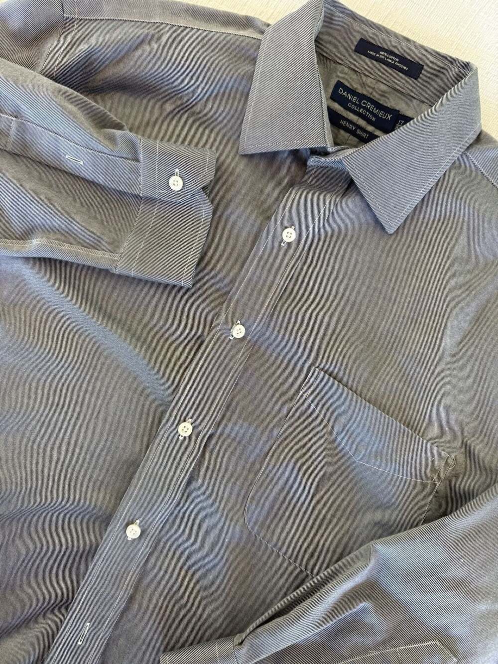 Daniel Cremieux Collection Henry Shirt Gray Striped Long Sleeve 17 33